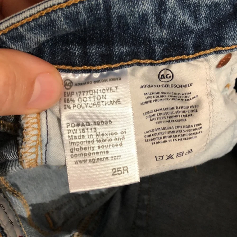 Adriano Goldschmied Farrah Skinny Ankle Raw Hem Jeans, size 25